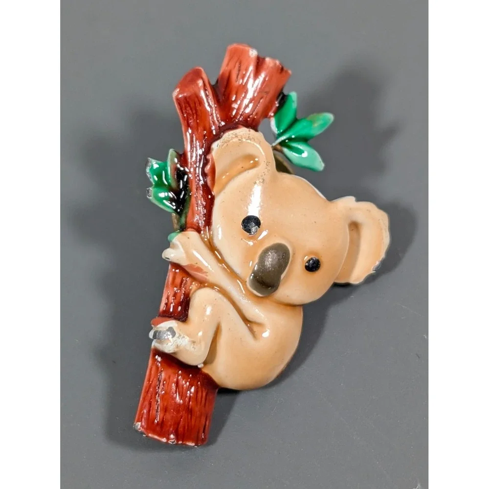Vintage JJ Jonette Koala‎ Bear Enamel Tack Pin Cute Animal Brooch